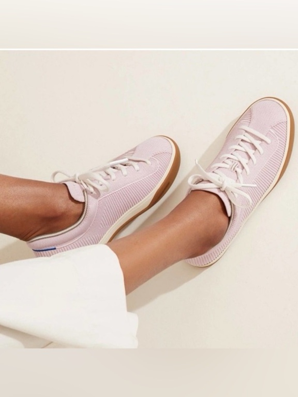 Rothy’s The Lace Up Sneakers Lilac Pink Gum Sole Women’s Size 6